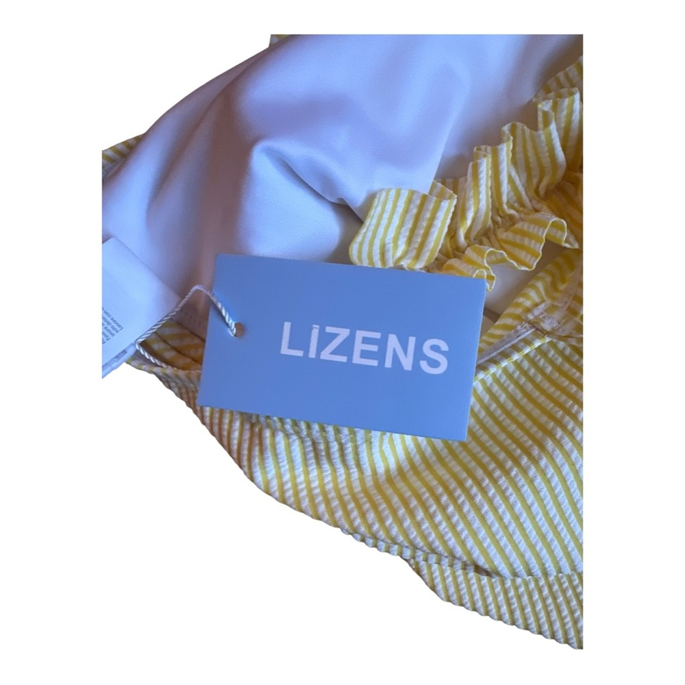 LIZENS Girls One Piece Swimsuit – Yellow & White Stripe – Size 9/10 – NWT - Picture 11 of 12